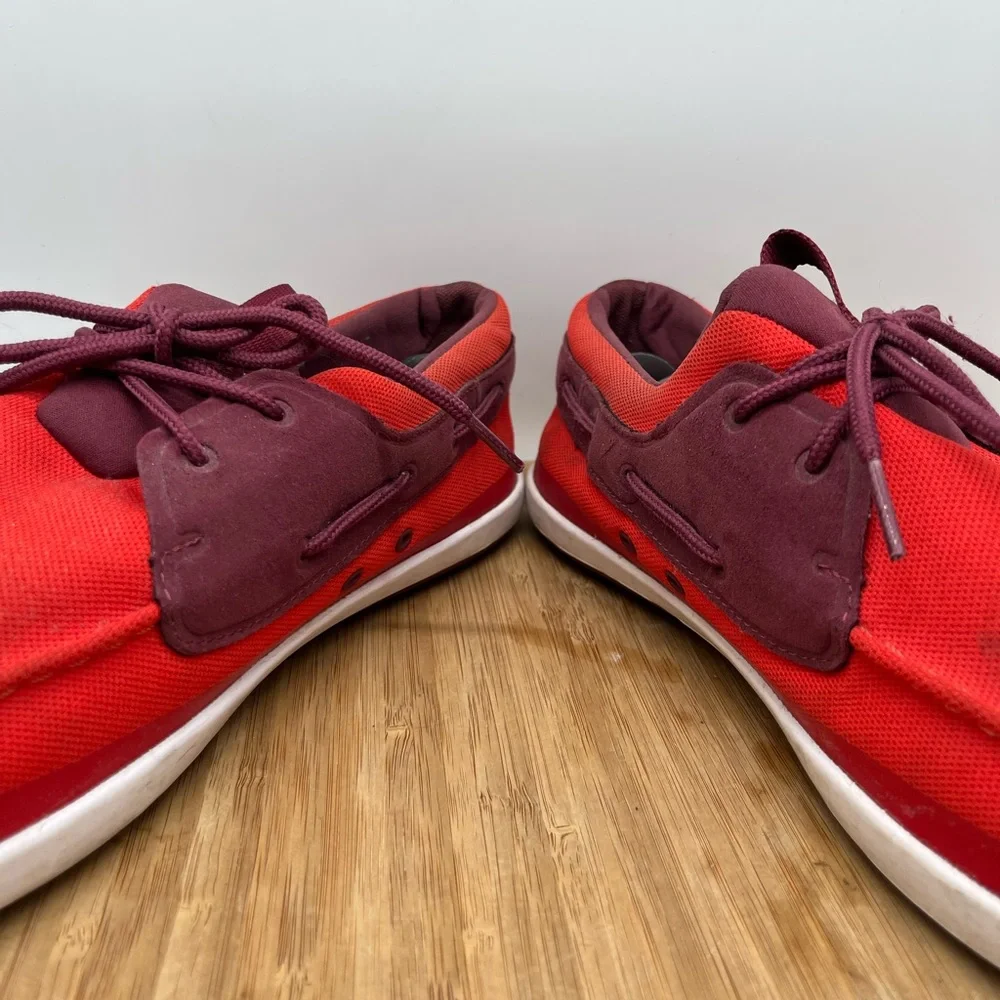 Lacoste Men's Landsailing Red Size 12 Boat Loafers‎ Comfort Shoe.